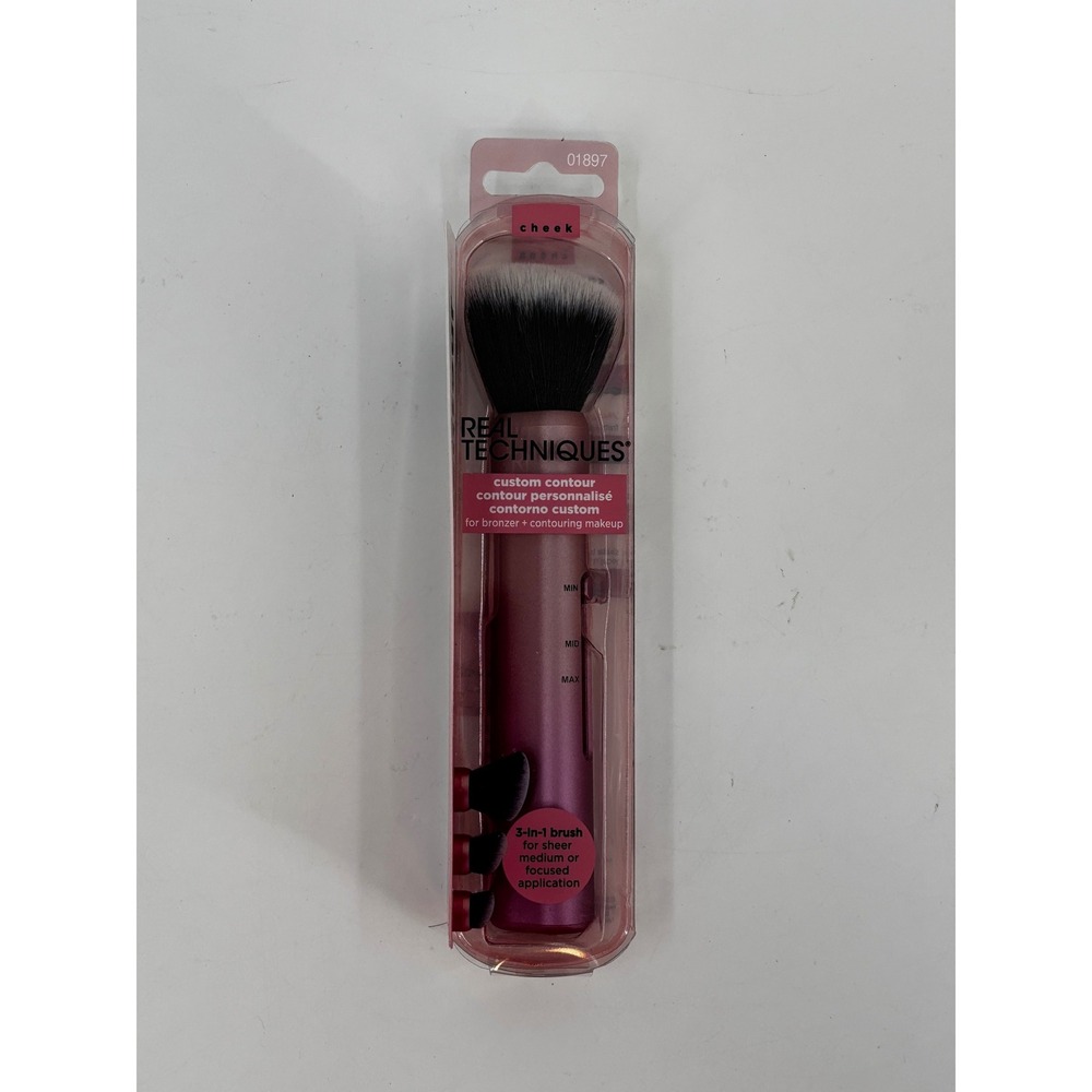 Real Techniques Custom Contour Brush Womens Pink 3-in-1 Adjustable Blush